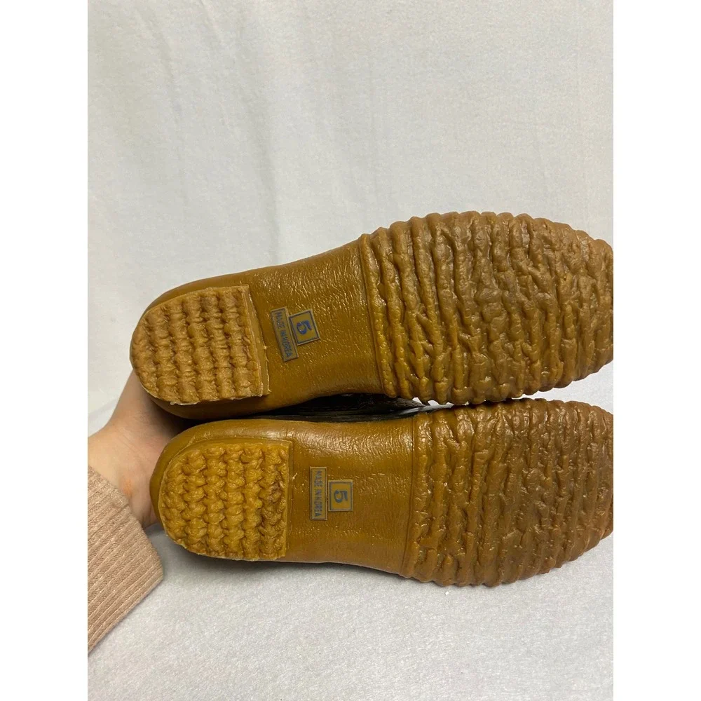 Land Rover Duck Boots Slides Size 5‎ Brown Yellow Lace Up Rubber